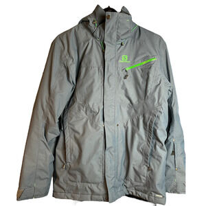 Men’s Solomon Hooded SkI Jacket / Color Blue And Green / Size Large